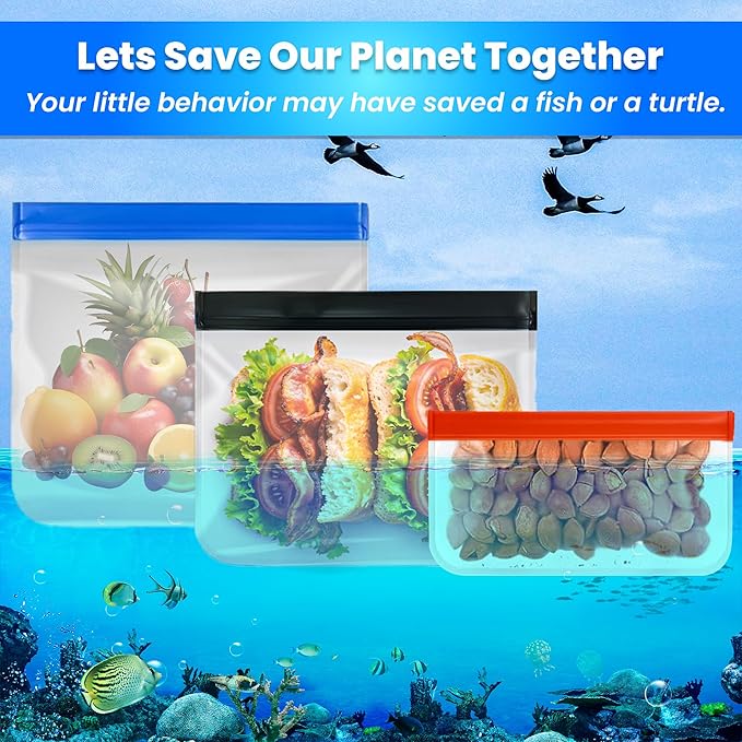 Reusable Food Storage Bags (Set of 12)