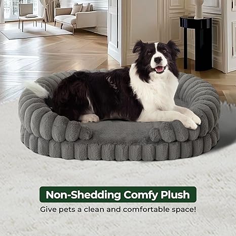 Plush Dog Bed with Anti-Slip Bottom