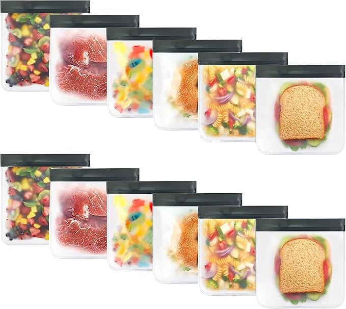 Reusable Food Storage Bags (Set of 12)