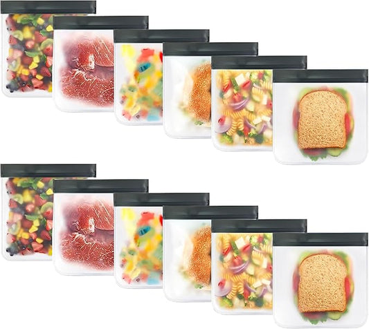 Reusable Food Storage Bags (Set of 12)