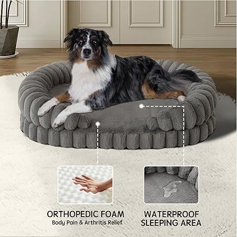 Plush Dog Bed with Anti-Slip Bottom